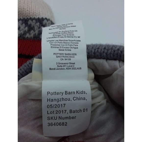 Pottery Barn Kids Rhett Natural Fair Isle Train Wool Christmas Xmas Stocking - Picture 9 of 11